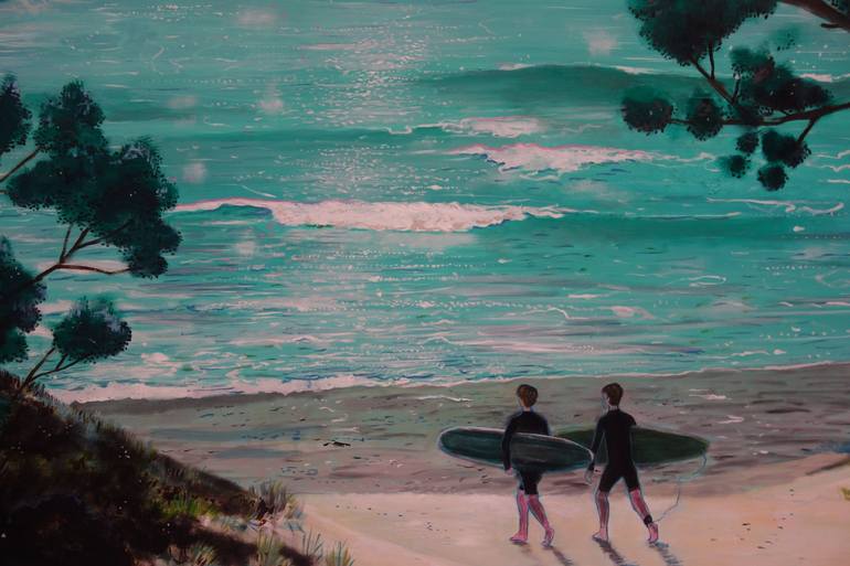 Original Figurative Beach Painting by Peter de Boer