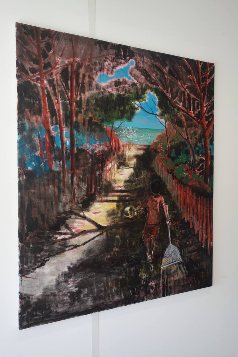 Original Expressionism Beach Painting by Peter De Boer