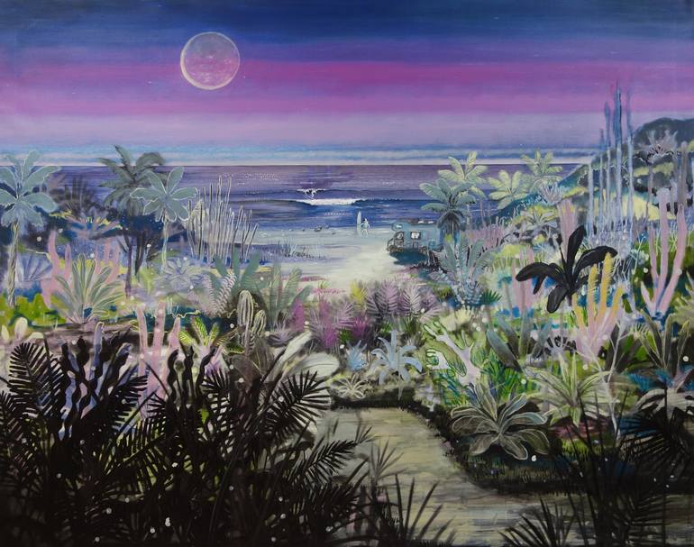 Original Nature Painting by Peter De Boer | Figurative Art on Canvas | Daft punk surfers paradise