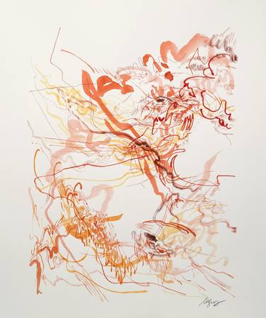 Original Abstract Expressionism Abstract Drawing by Vu Q Nguyen