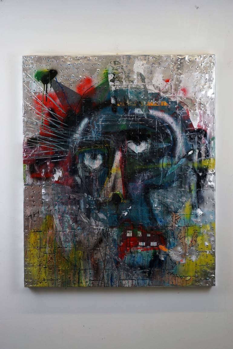 Original Dada Men Painting by Lele De Bonis