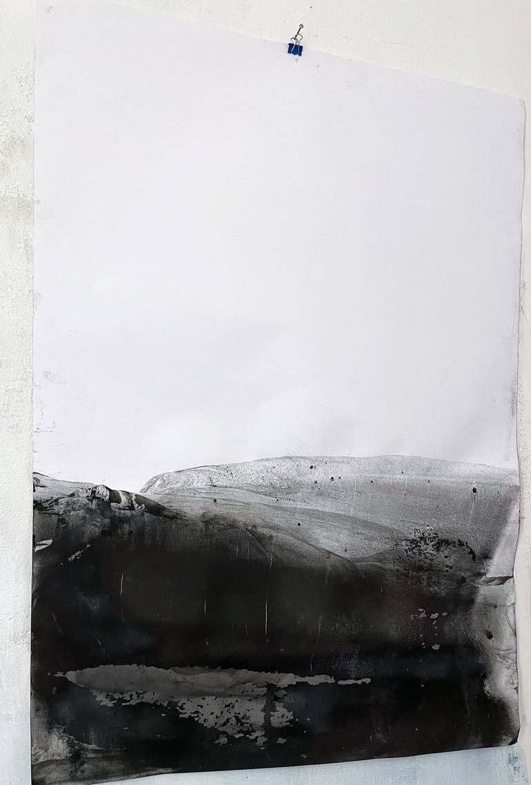 Original Abstract Landscape Drawing by Marilina Marchica