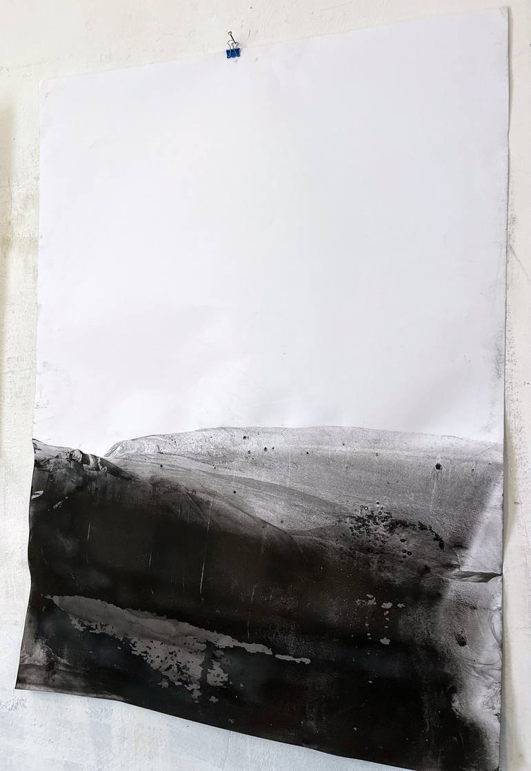 Original Abstract Landscape Drawing by Marilina Marchica