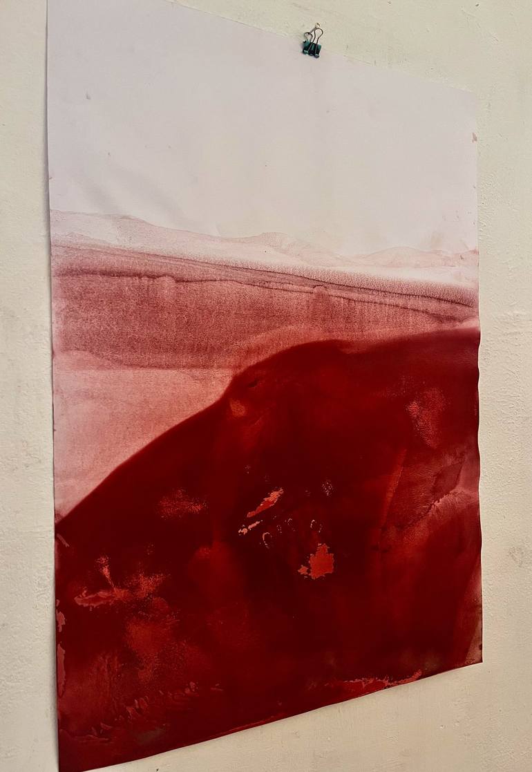 Original Abstract Landscape Drawing by Marilina Marchica