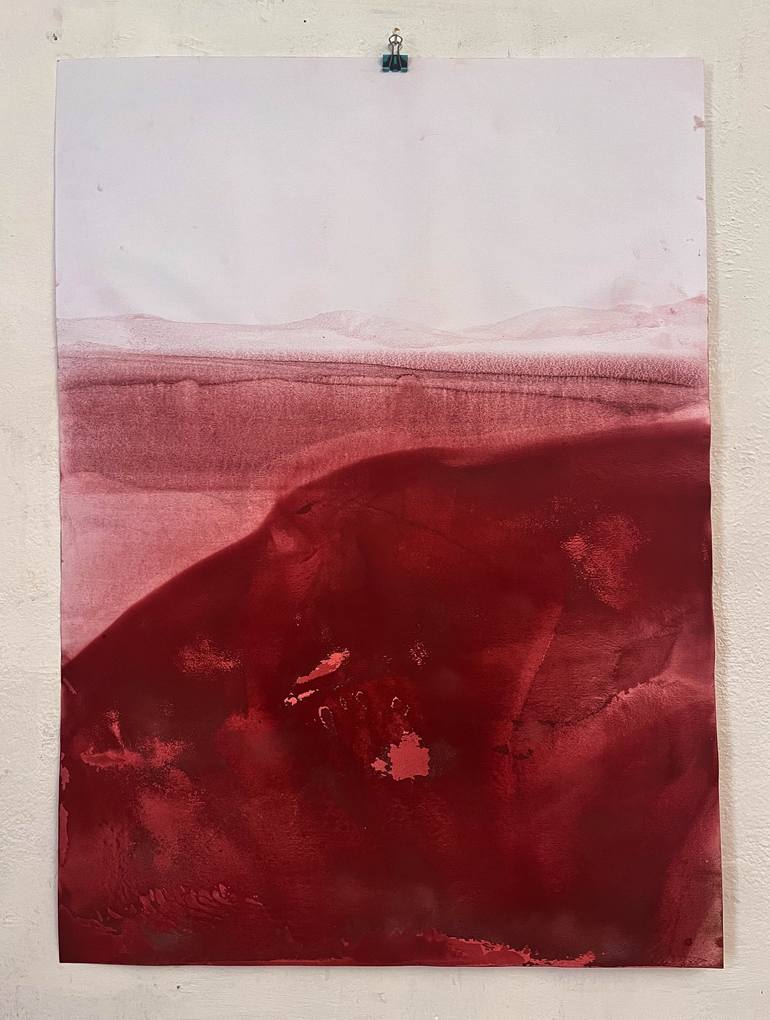 Original Abstract Landscape Drawing by Marilina Marchica