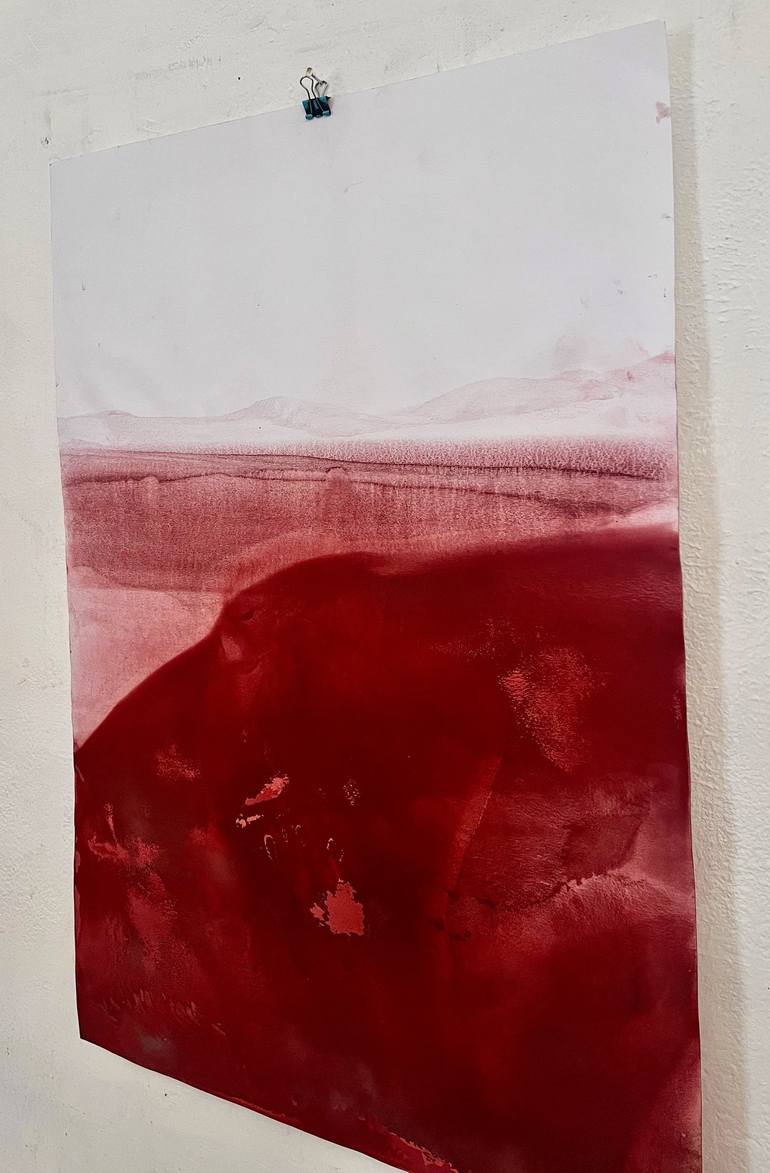 Original Abstract Landscape Drawing by Marilina Marchica