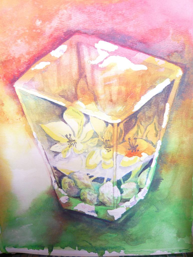 Orchids in a vase Painting by Elfriede Oth | Saatchi Art