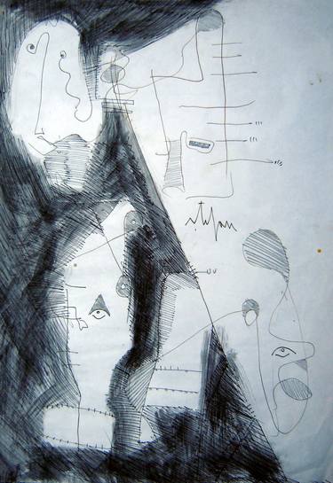 Original Dada Abstract Drawings by remus-lucian stefan