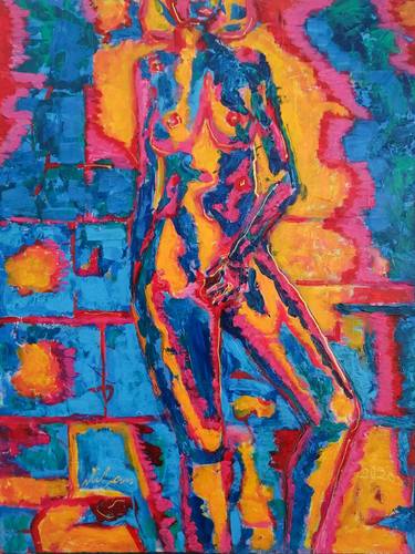 Print of Expressionism Erotic Paintings by remus-lucian stefan