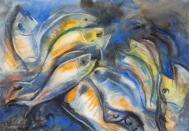 Print of Fine Art Fish Paintings by stefan churchuliev