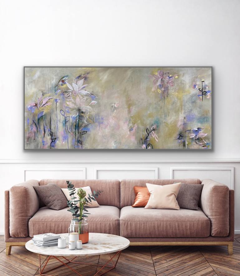 Original Expressionism Floral Painting by Roshi Khalilian