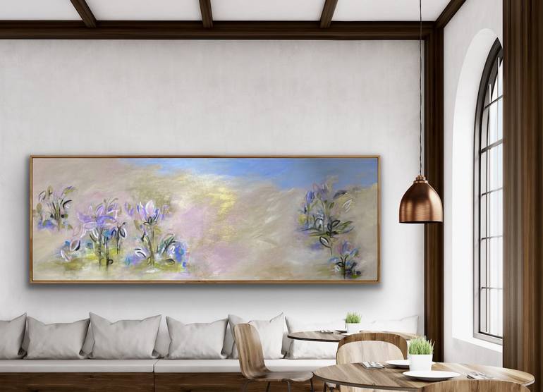 Original Abstract Floral Painting by Roshi Khalilian