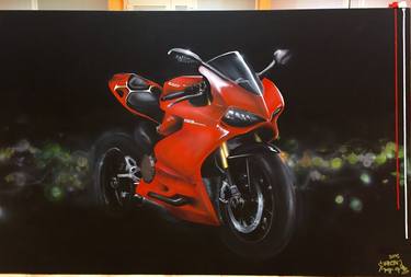 Original Motorbike Paintings by Rene Surda