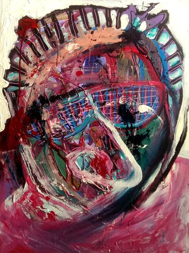 Original Abstract Expressionism Men Paintings by Hans Simtanda Caspersen