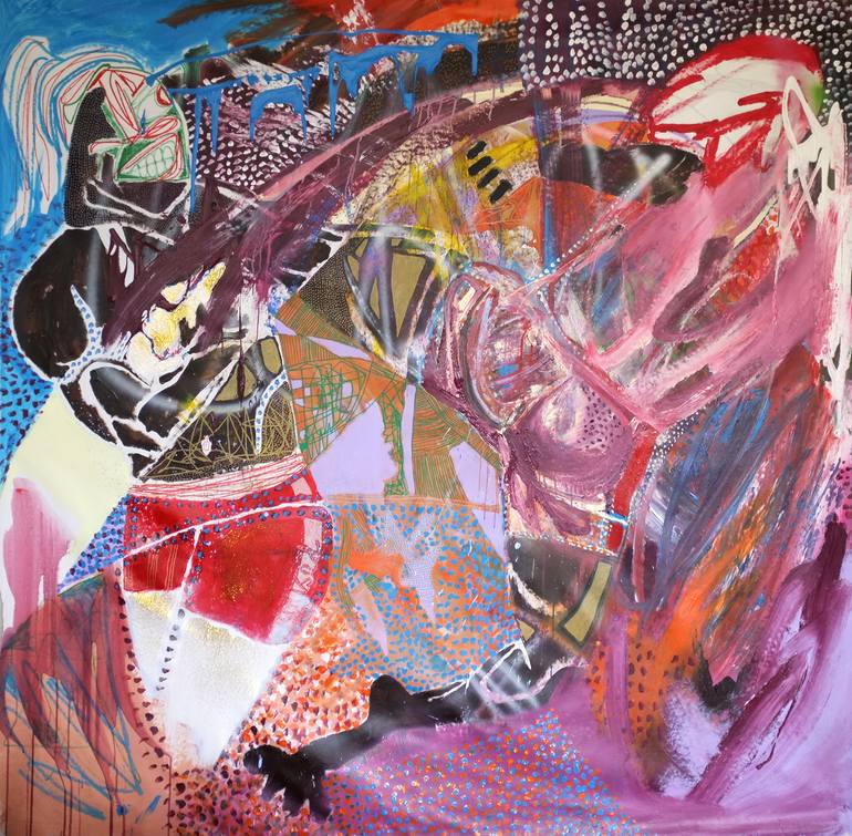Original Abstract Expressionism Sports Painting by Hans Simtanda Caspersen