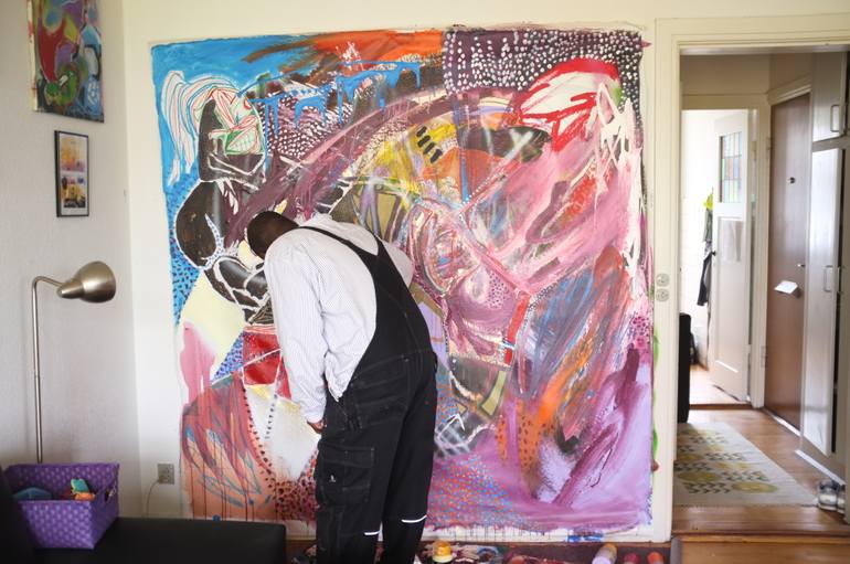 Original Abstract Expressionism Sports Painting by Hans Simtanda Caspersen