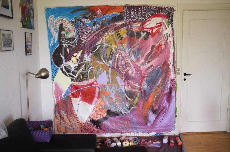 Original Abstract Expressionism Sports Painting by Hans Simtanda Caspersen