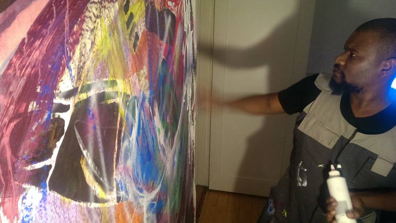 Original Abstract Expressionism Sports Painting by Hans Simtanda Caspersen