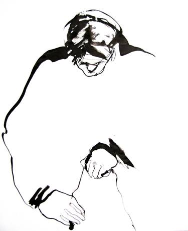 Original Expressionism Men Drawings by Sylvia Baldeva