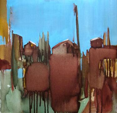 Original Expressionism Architecture Paintings by Sylvia Baldeva