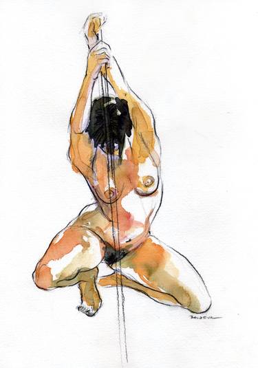 Original Expressionism Nude Drawings by Sylvia Baldeva