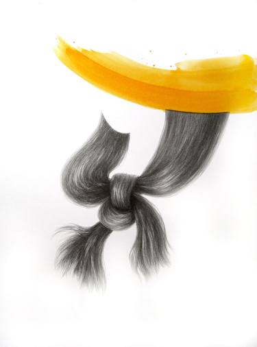 Bowed hair - pencil & watercolor thumb