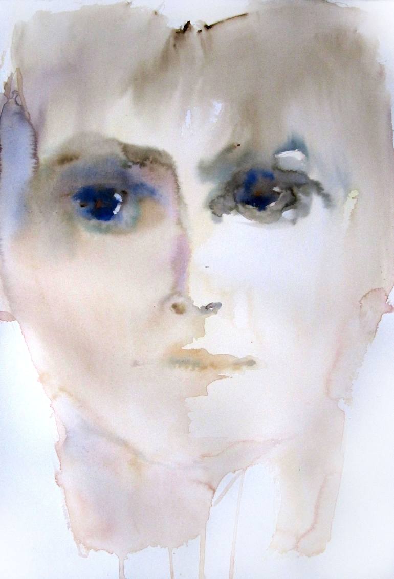 Looking away - watercolor Painting by Sylvia Baldeva | Saatchi Art