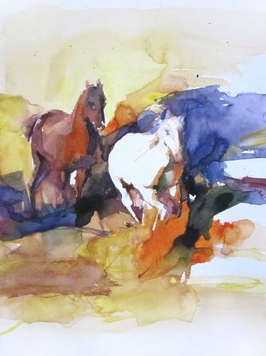 Original Expressionism Horse Paintings by Sylvia Baldeva
