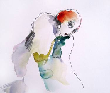 Print of Expressionism People Drawings by Sylvia Baldeva