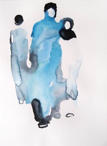 Print of Abstract People Paintings by Sylvia Baldeva