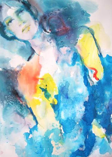 Original Abstract Expressionism People Paintings by Sylvia Baldeva