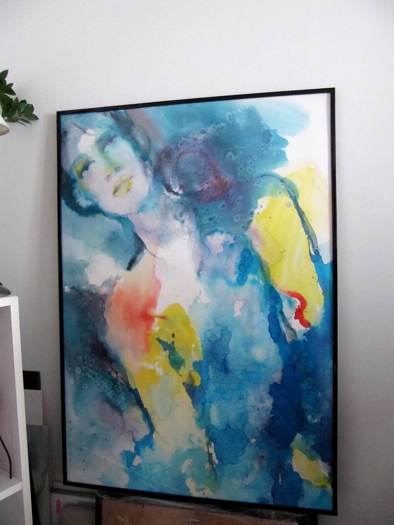Original Abstract Expressionism People Painting by Sylvia Baldeva