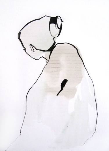 Original Abstract Expressionism Women Drawings by Sylvia Baldeva