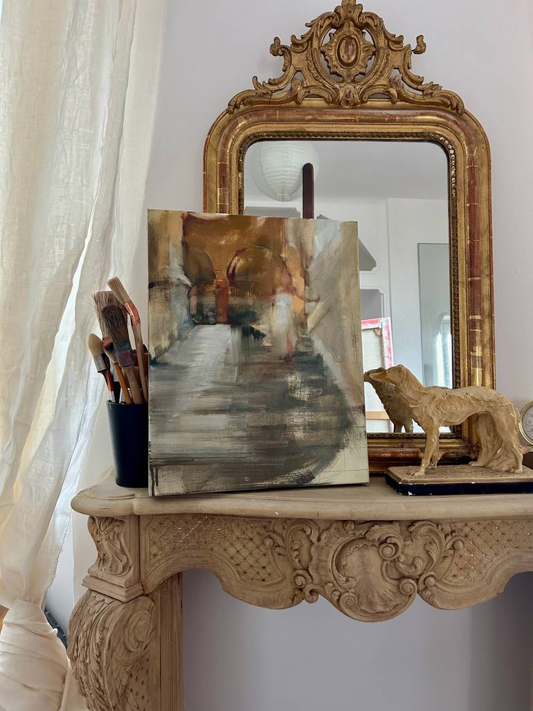 Original Neoclassicism Architecture Painting by Fanny Nushka