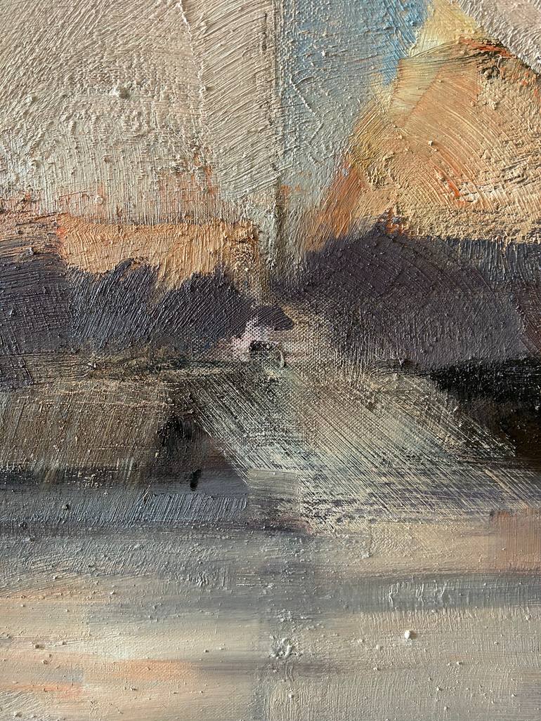 Original Abstract Expressionism Architecture Painting by Fanny Nushka