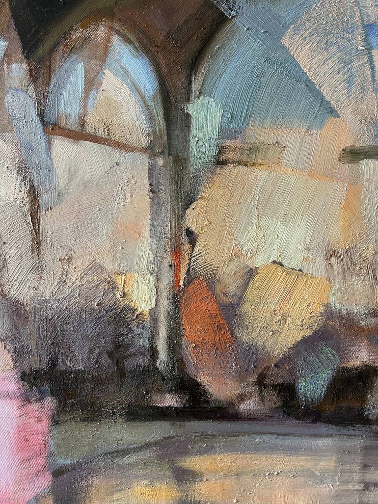 Original Abstract Expressionism Architecture Painting by Fanny Nushka