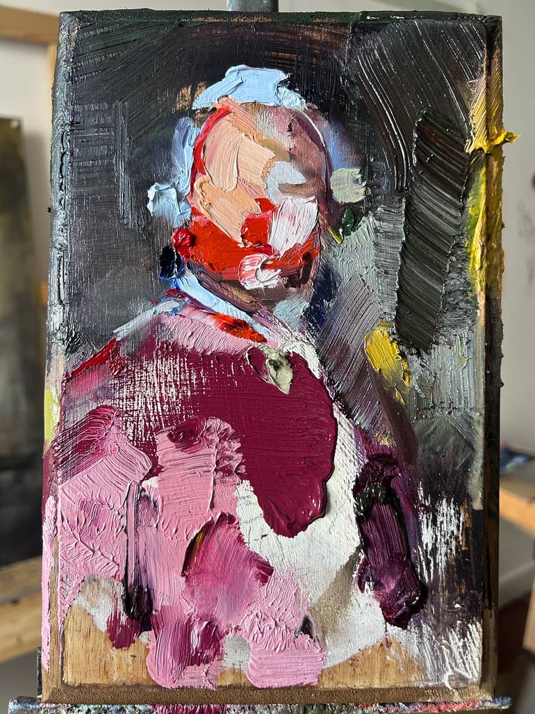 Original Abstract Expressionism Men Painting by Fanny Nushka