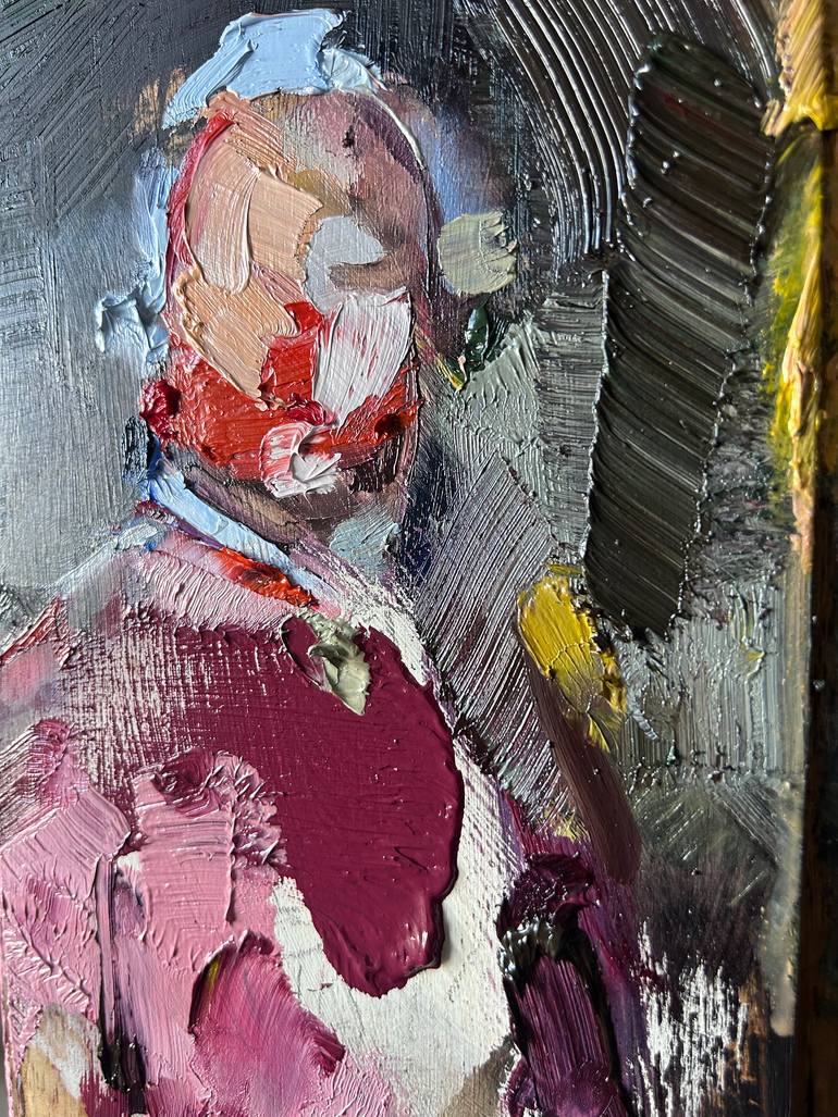 Original Abstract Expressionism Men Painting by Fanny Nushka