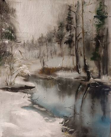 Original Fine Art Water Painting by Ieva Marta