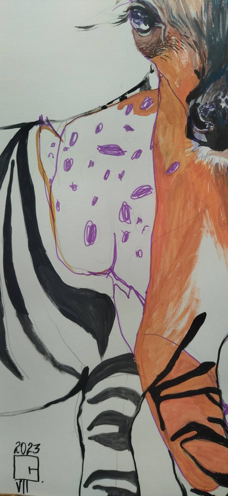 Original Figurative Animal Drawing by Olga Gál