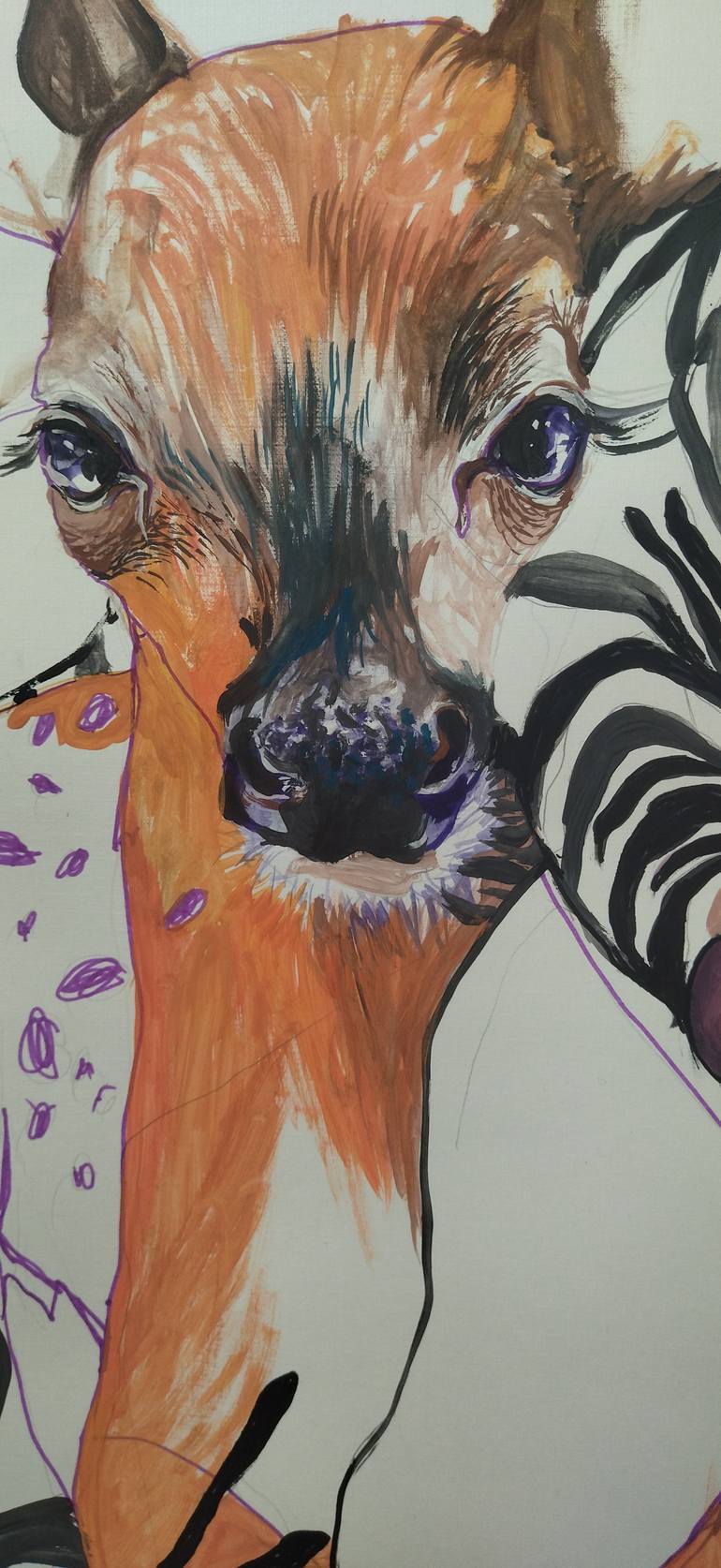 Original Figurative Animal Drawing by Olga Gál
