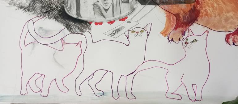 Original Expressionism Animal Drawing by Olga Gál