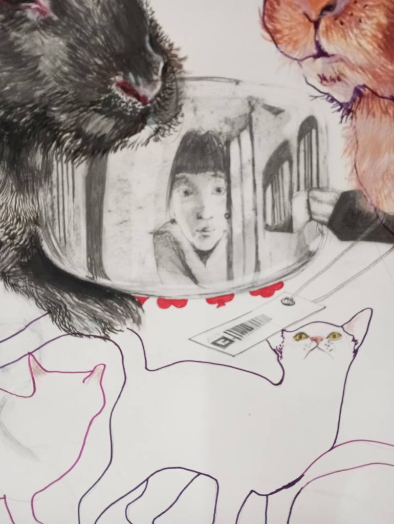 Original Expressionism Animal Drawing by Olga Gál