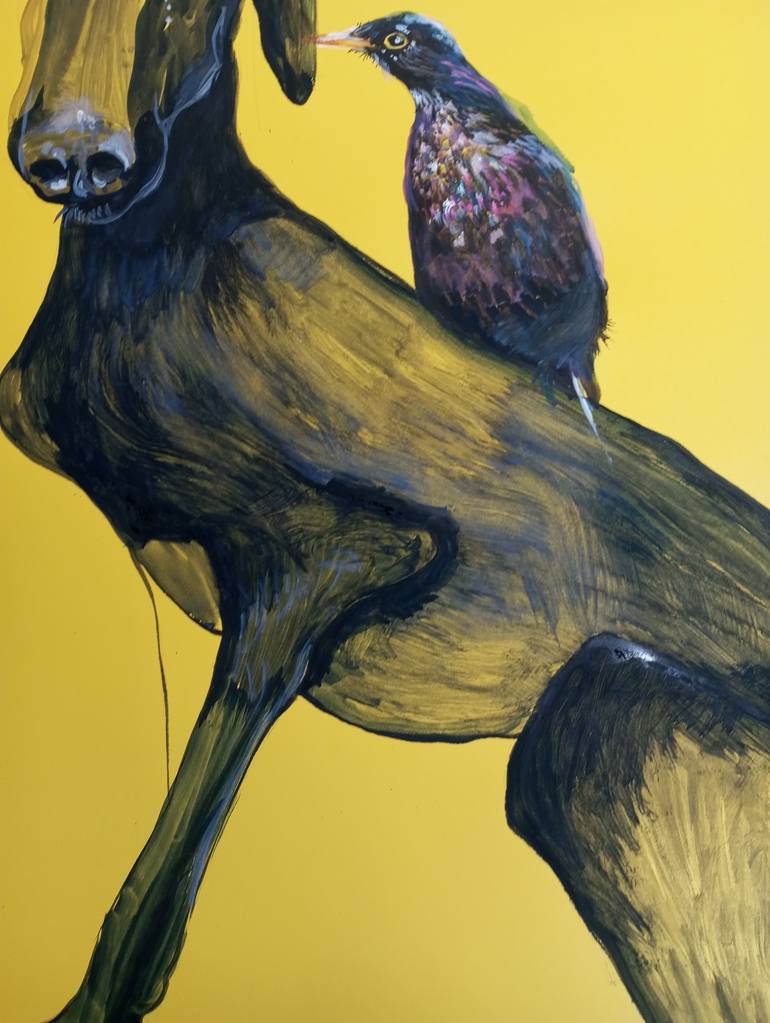 Original Illustration Dogs Painting by Olga Gál