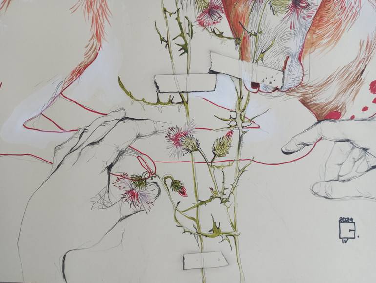 Original Expressionism Animal Mixed Media by Olga Gál