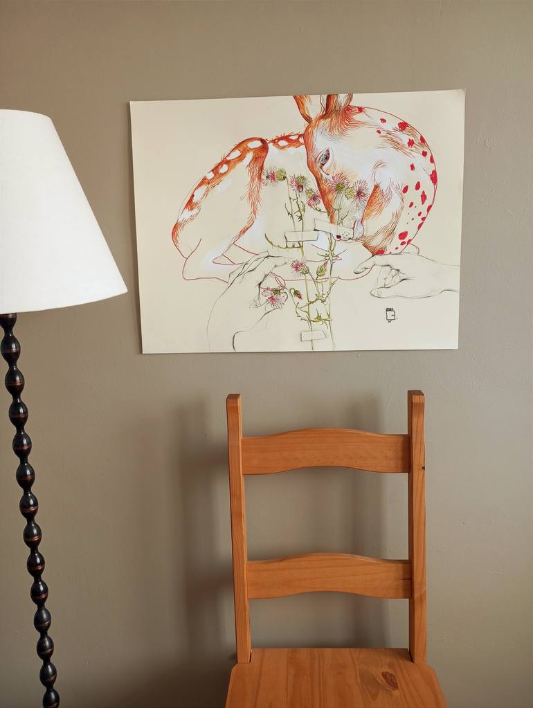 Original Expressionism Animal Mixed Media by Olga Gál