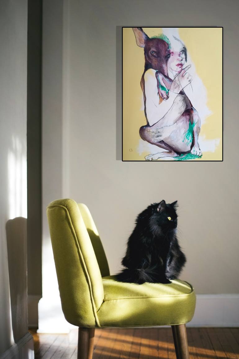 Original Expressionism People Painting by Olga Gál