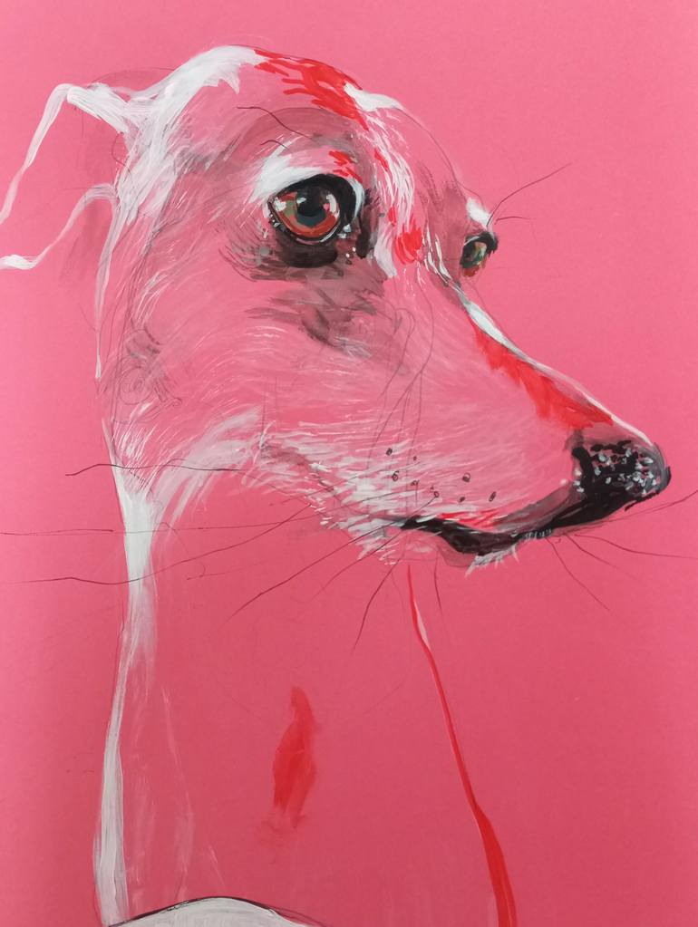 Original Expressionism Dogs Painting by Olga Gál