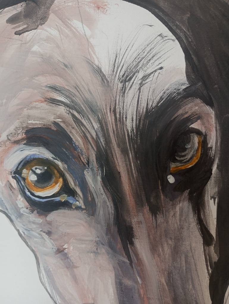 Original Expressionism Dogs Painting by Olga Gál