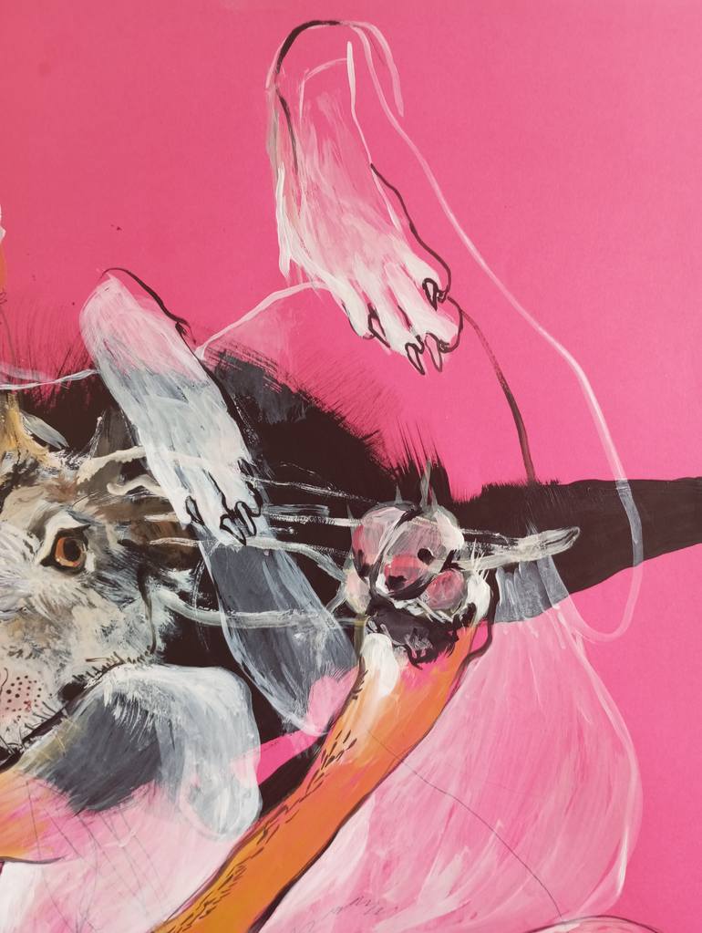 Original Expressionism Animal Mixed Media by Olga Gál